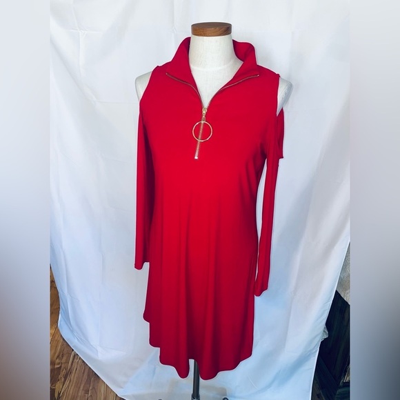 Red Zippered Women's Dress MSK Womens M - Picture 10 of 11